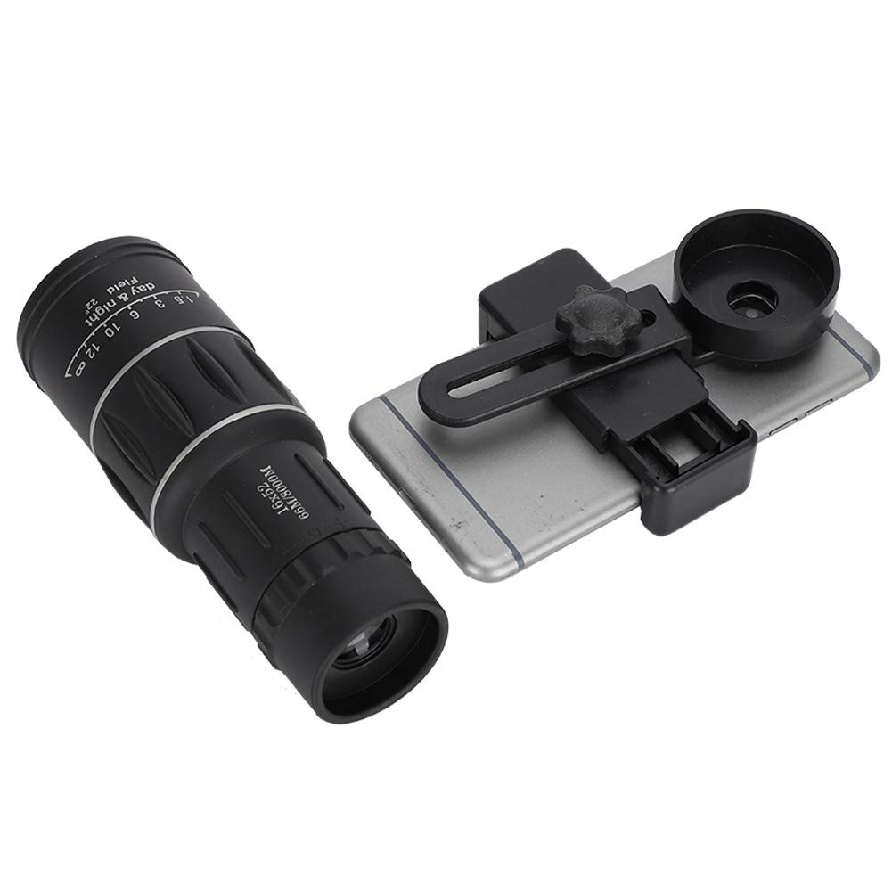 Bewinner 16X Phone Lens Monocular Telescope Zoom HD Lens - Waterproof and Fog Proof, Portable and to Use - with a Phone Holder,Make Smart Phone Taking Clearer Photos