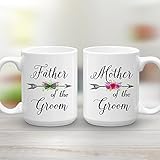 Mother and Father of the Groom Wedding Gift Mug Set, 2 15 oz Coffee Mugs