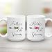 Mother and Father of the Groom Wedding Gift Mug Set, 2 15 oz Coffee Mugs