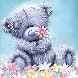 Staron 5D Diamond Painting, Animals Diamond Embroidery Painting Cross Stitch Kit 5D Diamond Painting Embroidery DIY Art Craft Wall Decor (Bear❤️)