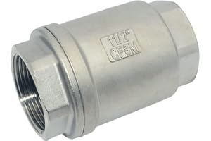 Megairon 1.5inch NPT Female WOG1000 Check Valve,Spring Loaded In-line Low Cracking Pressure, Door Hinges,4Size (07)…