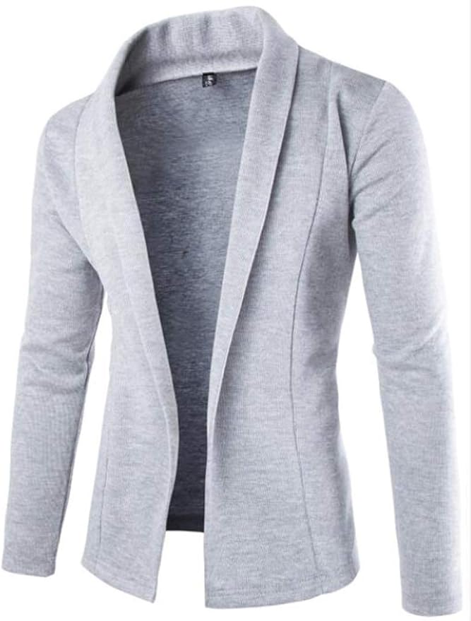 Herren Anzugjacke Cardigan - Slim Fit Strickjacke Open Edge