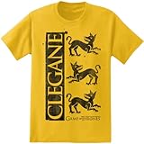 HBO'S Game of Thrones Men's Clegane T-Shirt, Yellow, Medium