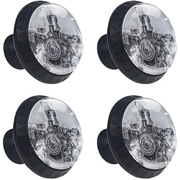 Lorvies Steam Train Drawer Knob Pull Handle Crystal Glass Circle
