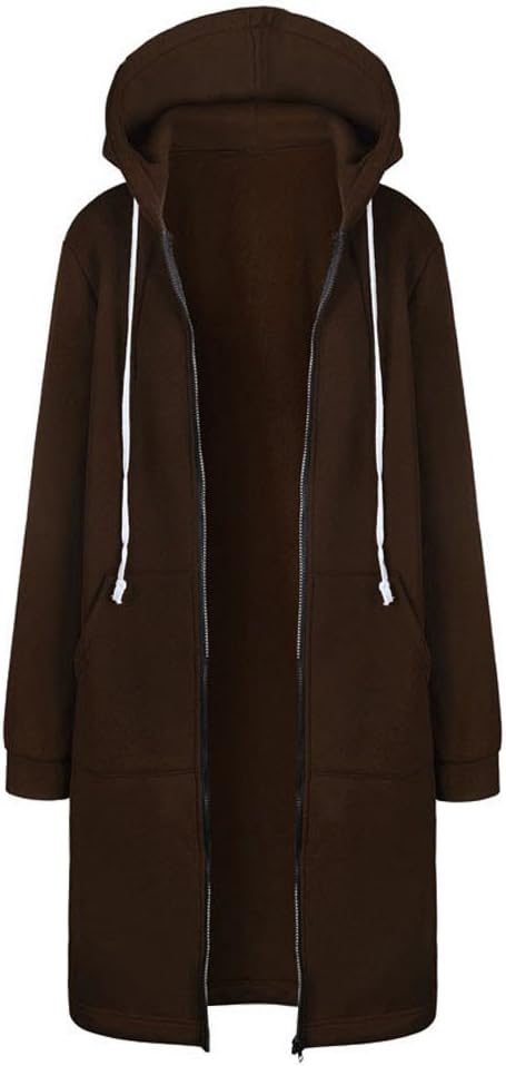 JURTEE Fashion Casual Women's Autumn Winter Coats Ladies Plus Size Warm Zipper Open Hoodies Sweatshirt Long Coat Jacket Tops Outwear