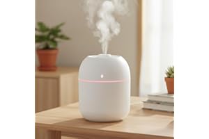 Portable Mini Humidifier, Desktop Small Humidifiers, USB Powered, for Office, Bedroom & Car, 2 Mist Modes, Super Quiet, 220ml
