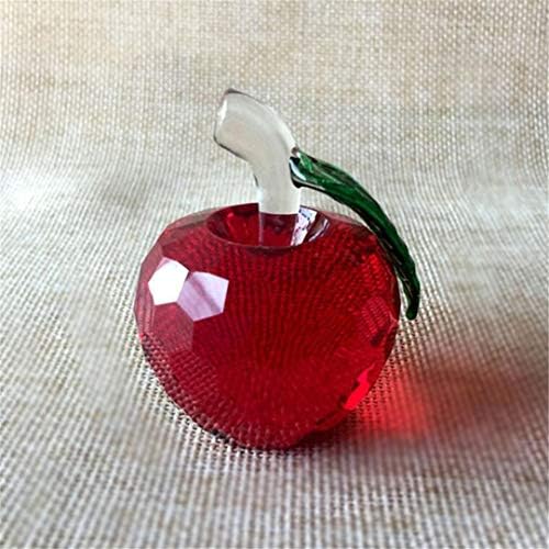 qnmbdgm Ornaments Crystal Glass Apple Paperweight Fengshui Crafts Home Decor Ornaments Wedding Party Souvenir Miniature Figurines