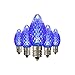HLO Lighting LED C7 Blue Replacement Christmas Light Bulbs, Commercial Grade Holiday Bulbs, 2 Diode (LED's) in Each Bulb, Fits in E12 Sockets, Pack of 25 Bulbs