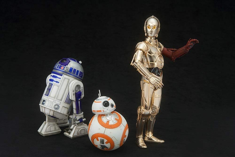 Kotobukiya Star Wars Episodio 7 El despertar de la fuerza C-3PO y R2-D2 con estatua BB-8 ArtFX+
