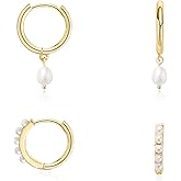 SELFROSE Gold Pearl Earrings for Women