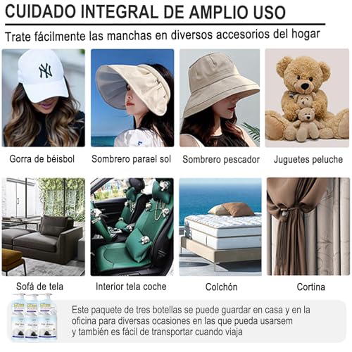 OPUEW 3 Pack Limpiador de Gorras, Espuma Lavado en Seco, No Requiere Agua, Elimina Rápidamente el Sudor y Las Manchas de Los Sombreros, Viene con un Cepillo y una Toalla