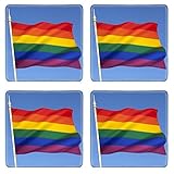 Luxlady Natural Rubber Square Coasters IMAGE ID: 24231815 The rainbow flag or gay pride flag is a symbol of lesbian gay bisexual and transgender pride It originated in California but is now worldwide