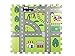 Road Rally Play Foam Floor Tiles For Kids - Jumbo Interlocking Foam Mats - Soft Alternative To Race Track Rug - Set of 4 Large 24 x 24 Inch Pieces - Perfect Hot Wheels Mat Or Other Toy Cars