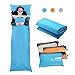 CAMTOA Travel Camping Sheet, Envelope Antimicrobial Soft Sleeping bag Liner - Compact Sleep Sheet with Lightweight Carry Bag for Travel,Youth Hostels, Picnic, Planes, Trains etc. Sky Blue