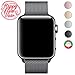 Apple Watch Band 38mm, AGUARA Mesh Loop Stainless Steel Strap with Magnetic Closure iWatch Band for Apple Watch Series 3&2&1, Sport and Edition (38mm Magnetic Closure, Milanese Loop - Space Black)