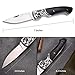 SMTENG Outdoor Camping Hunting Folding Knives Utility German Steel Pocket Knife Black Ebony Log Handle with Gift Box