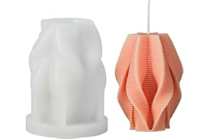EVERELAM Spiral Candle Mold Spiral Cylinder Mold Pillar Candle Mold Resin Mold Clay Mold Candle Making Molds Craft Supplies 3D Mold Silicone Mold for Resin Resin Casting Mold