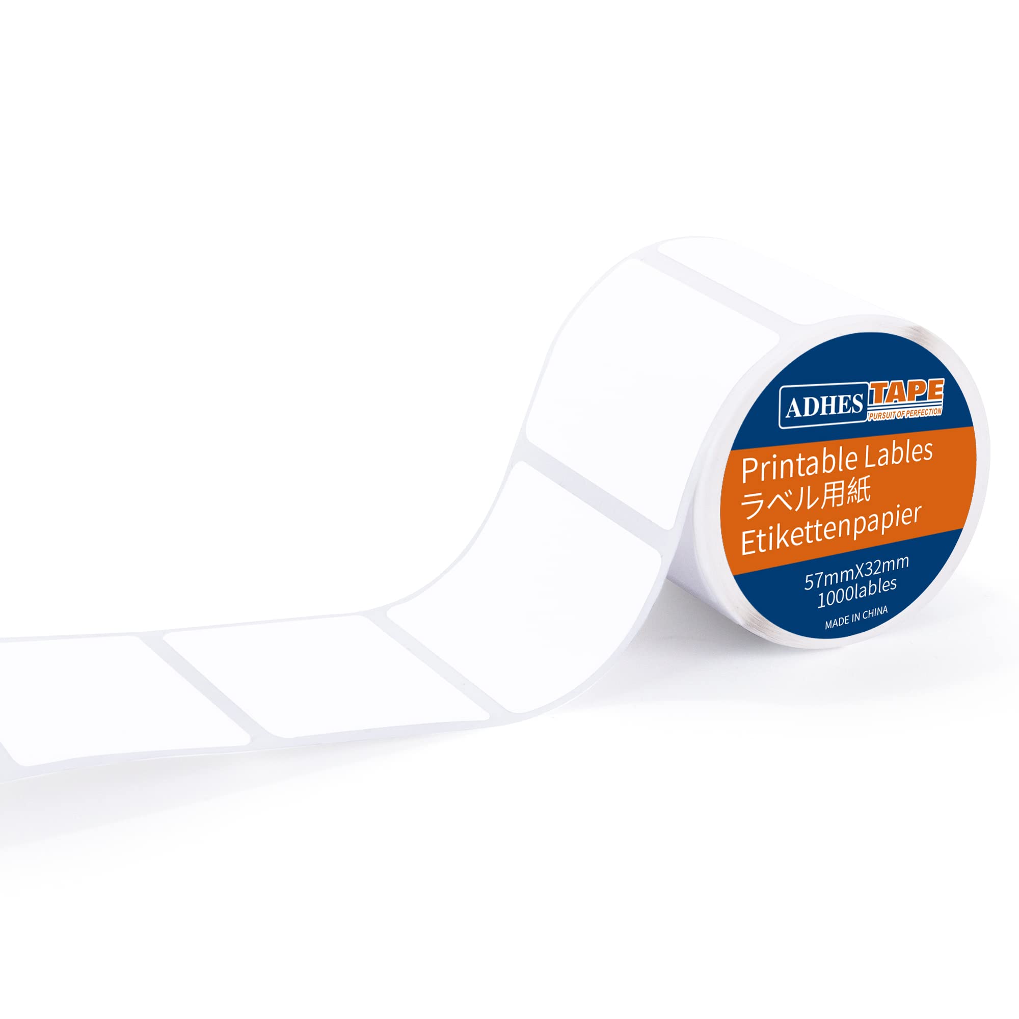 ADHES 2-1/5"x 1-1/4"(57mm*32mm) Direct Thermal Labels Roll Replacement, Compatible with Thermal Printer, Multi-Purpose Label Printer Paper for DIY, Barcodes, Office, Business, 1000 Labels/1 Roll