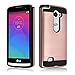 LG Leon Case, LG Risio Case, ZeopoCase 2-Piece Style Hybrid Shockproof Hard Case Cover for LG Leon/Tribute 2 (LS665)/ Destiny L21G/ Power L22C/ Risio (Rose Gold)