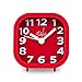 Slash 3D Digital Creative Desk Alarm Clock, Simple Candy Color for Sitting Room, Bedroom, Office, Snooze Function, Non Ticking, Nightlight Function (Red)