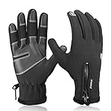 Winter Gloves,Anqier Thick Touch Screen Windproof Warm Hand Gloves Cycling Gloves for Men & Women