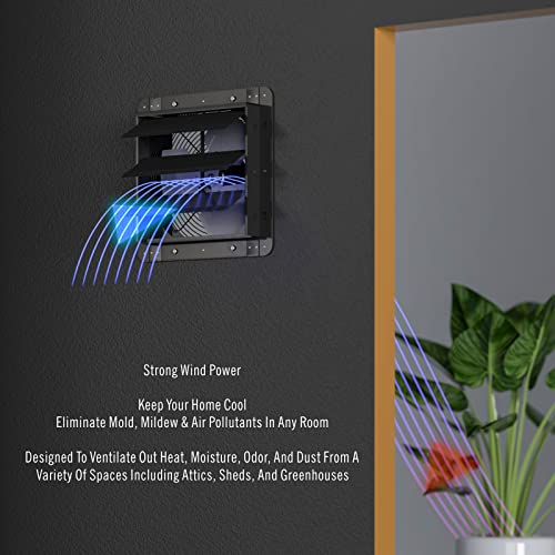 Brogachy 300 mm Shutter Extractor Fan with PWM Speed Control 1580 m³/h Air Extractor for Attic Ventilation, Workshops and Garages, Greenhouse.