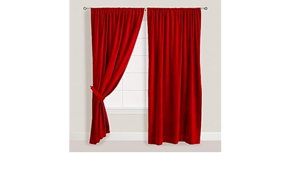 Amazon Com Indiaz Trends Red Velvet Curtain 52 X 84 Inch Velvet