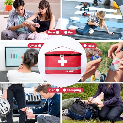 Romon 1 x Empty Emergency Bag, Waterproof Portable Medicine Bag, Large Capacity Emergency Bag, Medicine Storage Bag for Home, Office, Travel