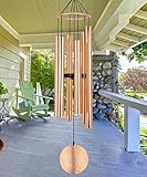 Memorial Wind Chimes Outdoor Large Deep Tone, 36 Inch Sympathy Wind Chimes Amazing Grace Tuned Soothing Melody as Gift, Outdoor Decoration for Your Garden,Patio, Porch, Yard, Home, Deck, Rose Gold