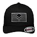 New Grey Punisher Flag Patch Flexfit # 5001 Black Hat! (Small/Medium)