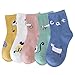 5 Pairs Of Cute Cat Womens Girls Casual Comfortable Cotton Crew Socks