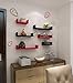 Homdox Floating U-Shaped Wall Shelves Wall Mounted Set of 3, Nature Wood Wall Shelves for Bedroom, Living Room, Bathroom, Kitchen, Office and More
