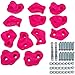 Swing Set Stuff Inc. Large Textured Rock Holds with SSS Logo Sticker (12 Set), Pink