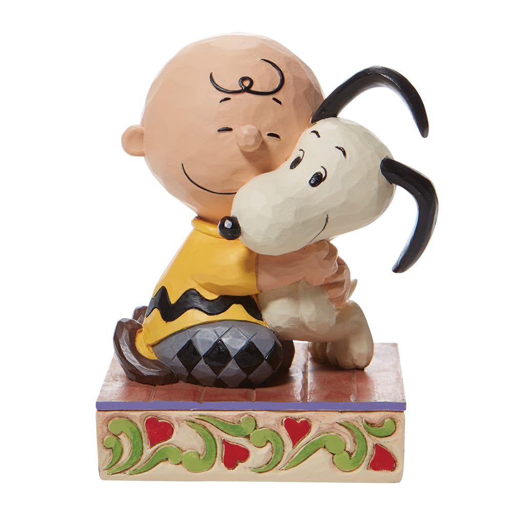Jim Shore Peanuts 6007936 Charlie Brown Hugging Snoopy Figurine 4.5" H