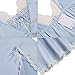 Ekouaer Ladies Silky Lace Chemise Satin Nightgown Plus Size,Blue,Medium