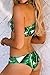CUPSHE FASHION Women's Tropical Leaves Printing Tank Padding Bikini Set, Multicolor, X-Large