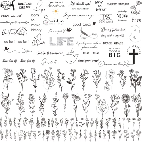 Zeecdatoo 160+ PCS Realistic Temporary Tattoos, 74 Sheets Bigger Size