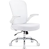 Morkprism Office Chair,Ergonomic Mesh Desk Chair with Adjustable Lumbar Support,Computer Chair with Flip-up Armrests, Rolling Executive Chairs, Home Office Chair(White)
