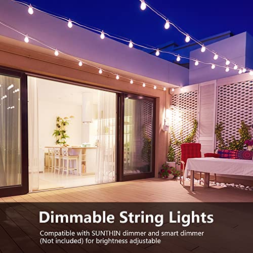 SUNTHIN White String Lights, 48ft White Outdoor Lights with 16 1W