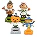 Solar-Powered Dancing Fall Friends, Pumpkin, Scarecrow and Pilgrims, 4-pc Set