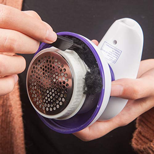CONFU Lint Remover, Portable Sweater Fabric Fuzz Shaver Fabric Defuzzer for Clothes,Cotton Slippers,Sofa,Blanket,Curtain and More 1 Extra Replaceable Shave Blade Included(USB Rechargeable)