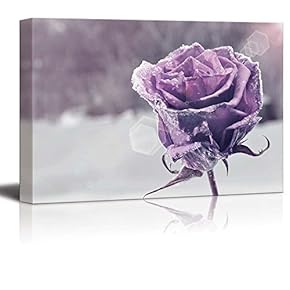 Beautiful Purple Frozen Rose Wall Decor