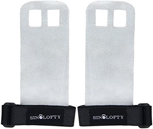 Sinolofty Leather Gymnastic Hand Grips Palm Wrist Wrap for Weightlifting, Cross Training, Kettlebells, WODs &amp; Gymnastics