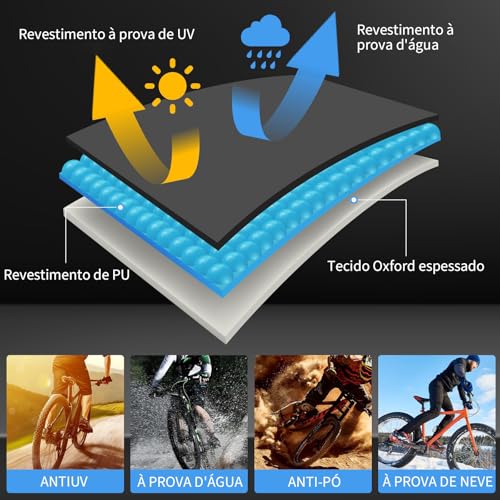 Capa Bicicleta, 200*70*110cm, Capa para Bicicleta, Capa para Bicicleta Aro 29, Acessórios para Bicicleta, Acessorios para Bicicleta, Capa para Cobrir Bicicleta Em Couro Impermeável Forrada Anti-uv