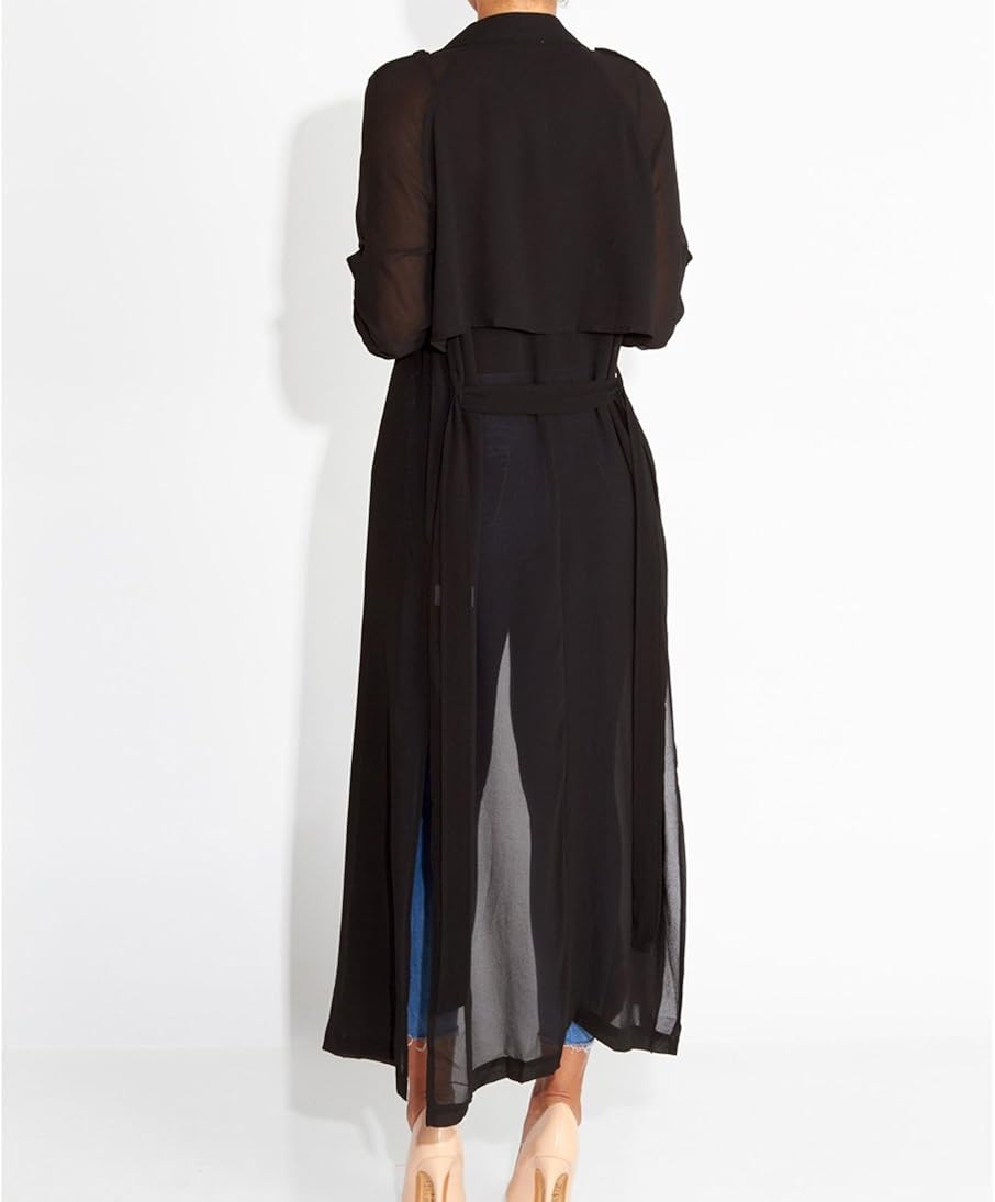 Dreamsoar Womens Long Sleeve Fashion Chiffon Lightweight Maxi Sheer Duster Cardigans at  Women's Coats Shop