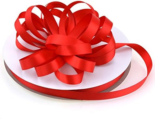 Star Quality 1/2 Inch Double face Satin Ribbon 100Yard | Polyester Ribbon for Floral Arrangement, Wedding Bouquet, and Big DIY Artwork Projects | No Fading Woven Ribbon (1/2" x 100Yard, Red)