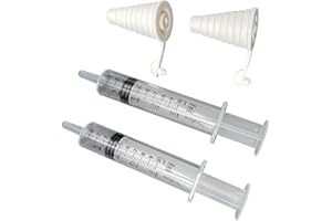 Clear Oral Syringe 2 tsp (10 ml) Calibrated in tsp and ml with Bottle Adapter (Pack of 2)