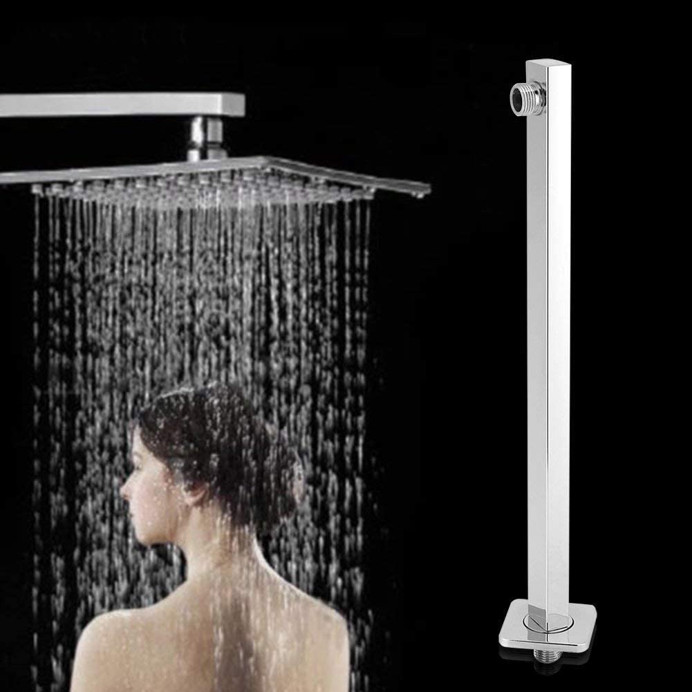 16 Inch Shower Extension Arm Wall Mounted Stainless Steel Polished Shower Head Extension Universal Showering Component