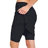 Micosuza Womens Skirted Swim Short Sun Protective UPF 50+ Swimming Bottom with Attached Skirt