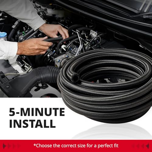 EVIL ENERGY 6AN Fuel Line Kit, 6AN Nylon Braided Fuel Line Hose Fitting Kit CPE 20FT Black